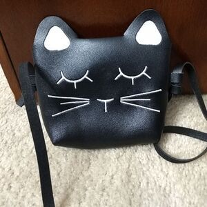 Small black kitty purse